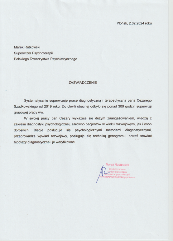 Cezary Szadkowski - Psycholog Białołęka i ONLINE